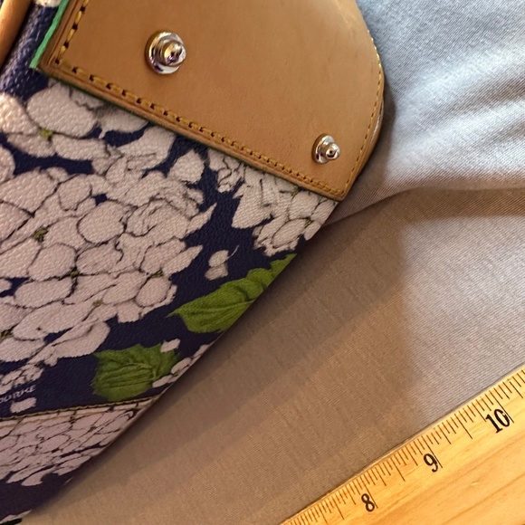 Dooney & Bourke Blue and White Hydrangea Floral Print Bag - Picture 12 of 16